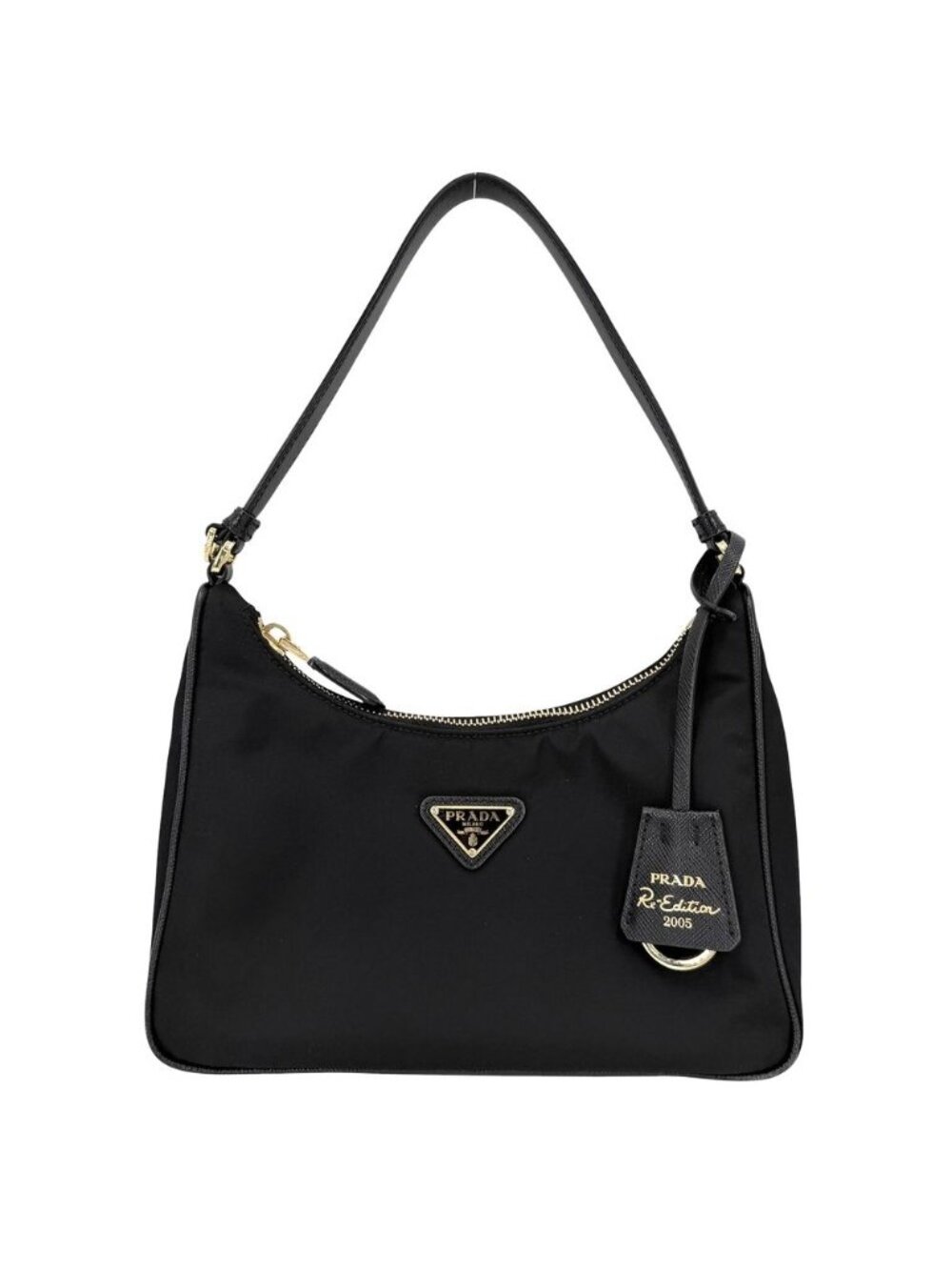 Prada Re Edition 2005 Re-Nylon Mini Bag Shoulder Nylon Black Gold